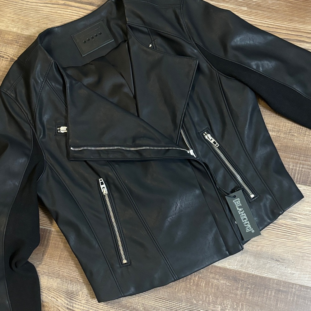 Blank NYC Black Leather Moto Jacket